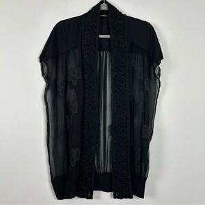 Sita Murt silk/cashmere blend open sleeveless cardigan in black